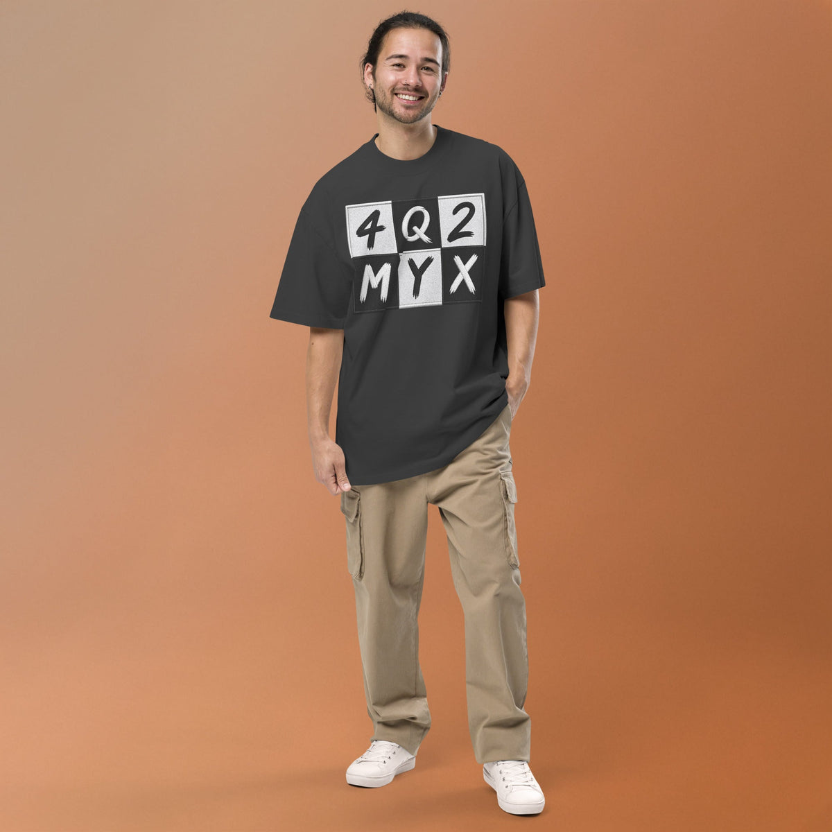4Q 2 MY X Premium Oversized Faded T-Shirt | Unisex Statement Streetwear Tee | Brandabubble - Brandabubble