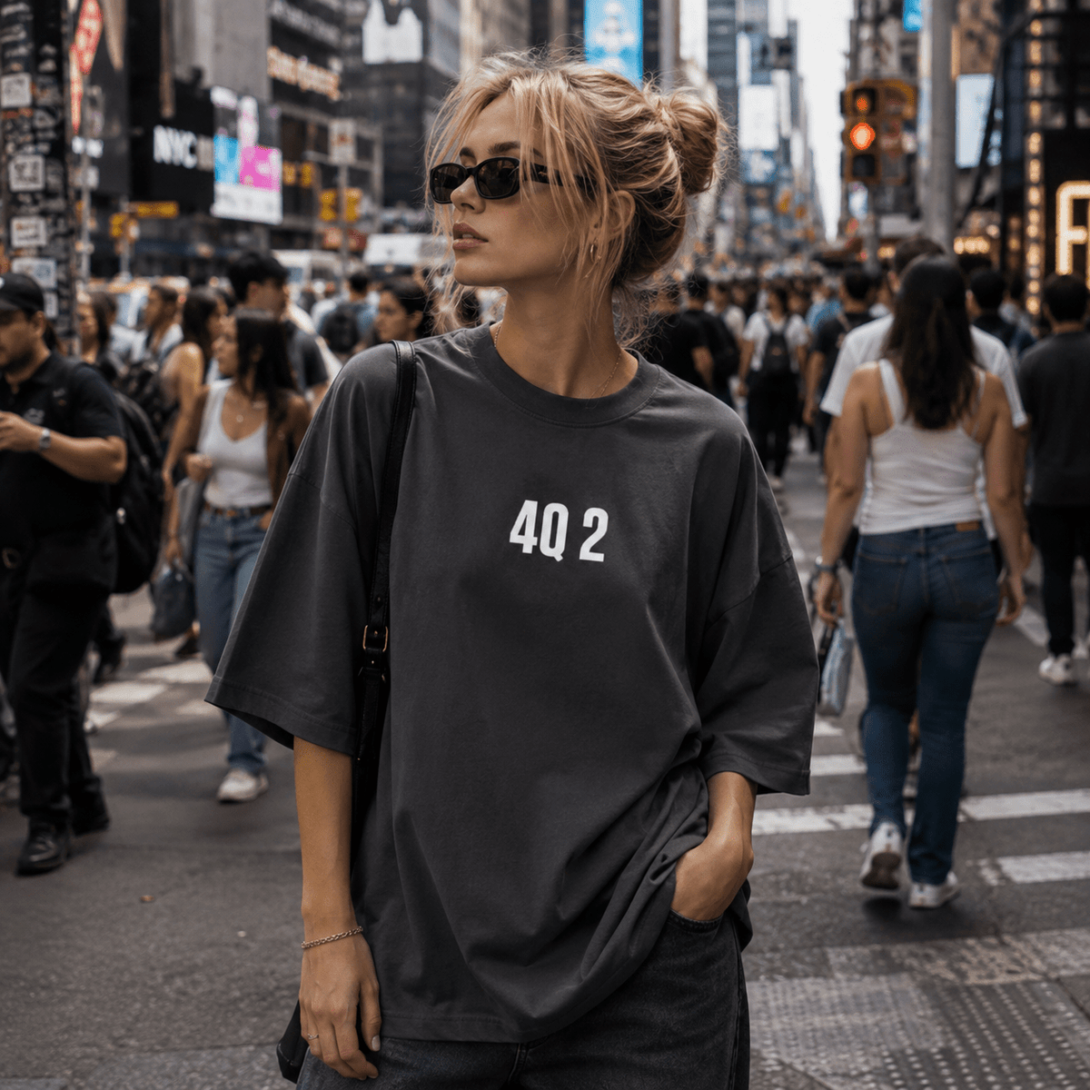 4Q 2 Oversized Faded T-Shirt | Premium Heavyweight Streetwear Tee | Brandabubble - Brandabubble