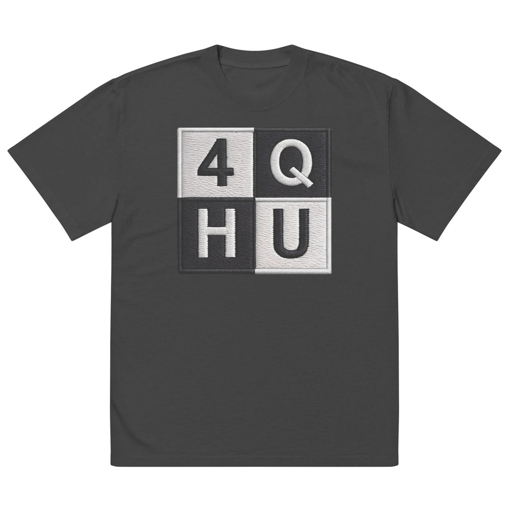 4Q HU Premium Oversized Faded T-Shirt | Unisex Heavyweight Graphic Tee | Brandabubble - Brandabubble