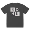 4Q HU Premium Oversized Faded T-Shirt | Unisex Heavyweight Graphic Tee | Brandabubble - Brandabubble