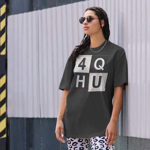 4Q HU Premium Oversized Faded T-Shirt | Unisex Heavyweight Graphic Tee | Brandabubble - Brandabubble