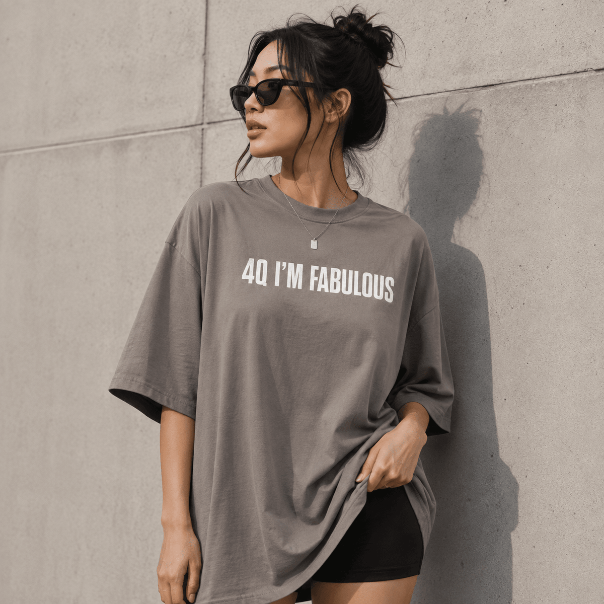 4Q I'M FABULOUS Unisex Oversized Faded T-Shirt | Premium Heavyweight Streetwear Tee | Brandabubble - Brandabubble