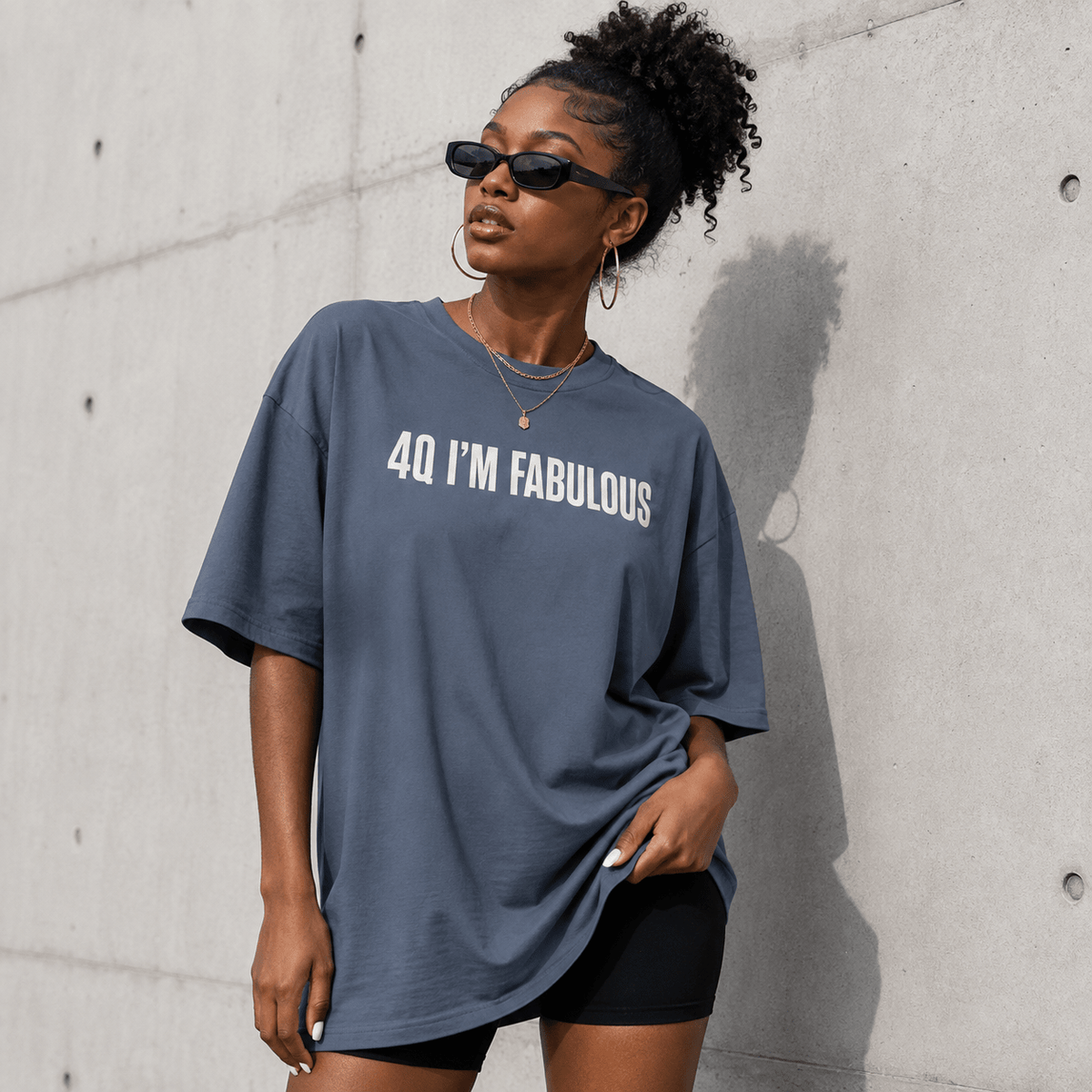 4Q I'M FABULOUS Unisex Oversized Faded T-Shirt | Premium Heavyweight Streetwear Tee | Brandabubble - Brandabubble
