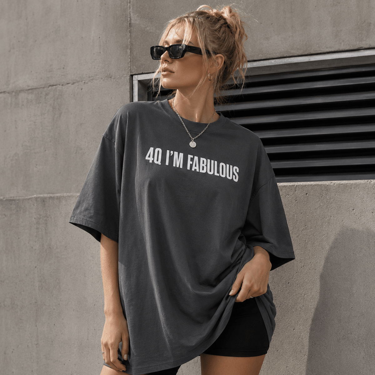 4Q I'M FABULOUS Unisex Oversized Faded T-Shirt | Premium Heavyweight Streetwear Tee | Brandabubble - Brandabubble