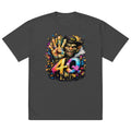 4Q Statement Premium Oversized Faded T-Shirt | Unisex Heavyweight Streetwear Tee | Brandabubble - Brandabubble