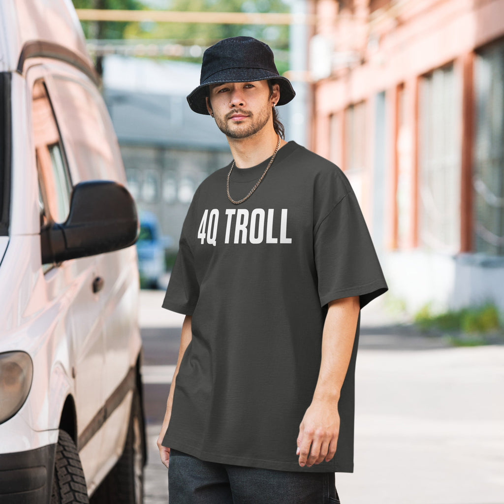 4Q Troll Oversized Faded T-Shirt | Premium Heavyweight Streetwear Tee | Brandabubble - Brandabubble