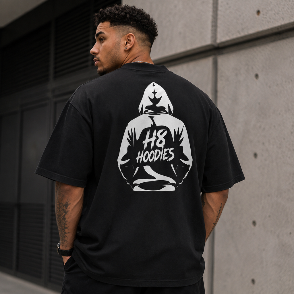 H8 Hoodies Premium Oversized Faded T-Shirt | 18+ Statement Streetwear Tee | Brandabubble