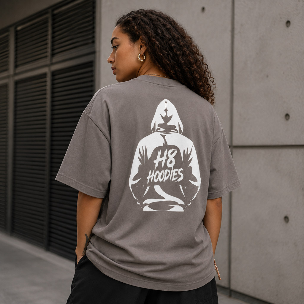 H8 Hoodies Premium Oversized Faded T-Shirt | 18+ Statement Streetwear Tee | Brandabubble