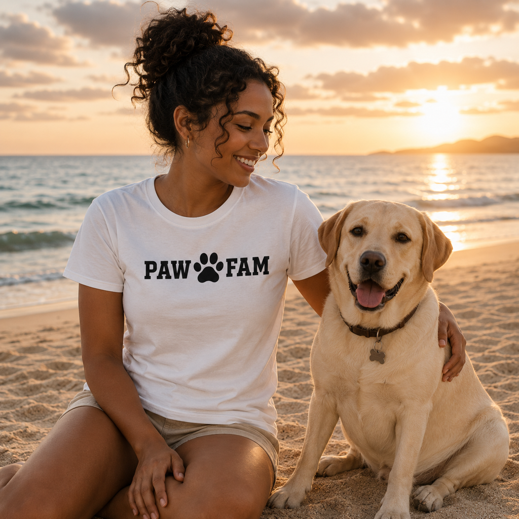 Paw Fam Doodle Premium Heavyweight T-Shirt | Unisex Pet Lover Tee | Brandabubble