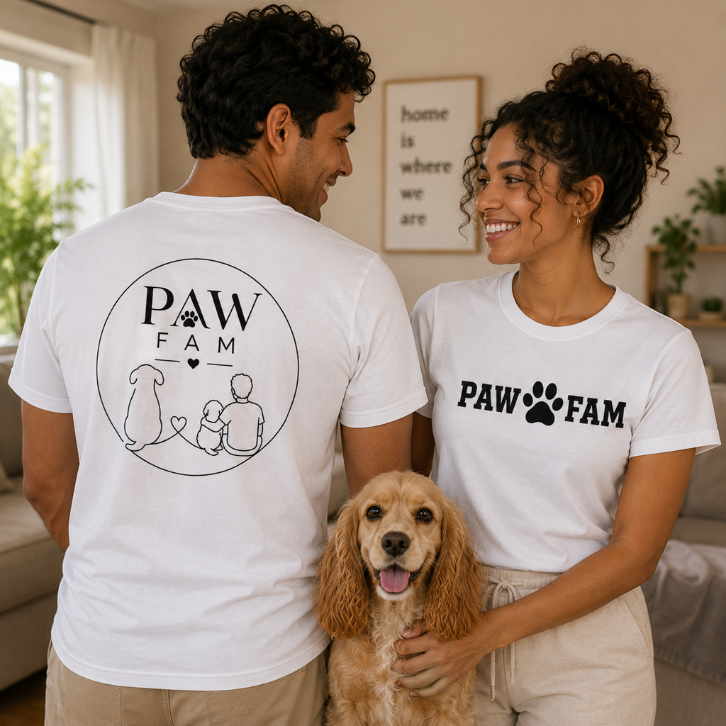 Paw Fam Doodle Premium Heavyweight T-Shirt | Unisex Graphic Tee | Brandabubble
