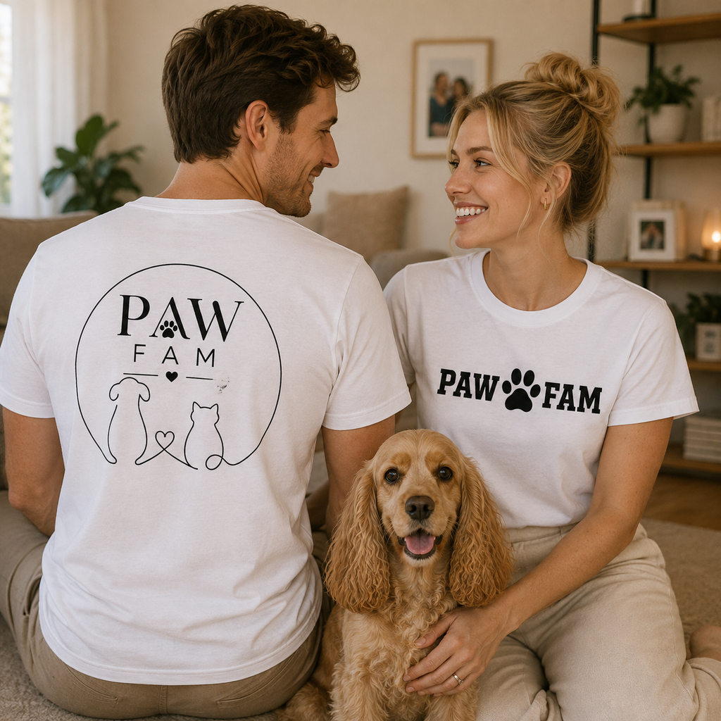 Paw Fam Doodle Premium Heavyweight T-Shirt | Unisex Graphic Tee | Brandabubble