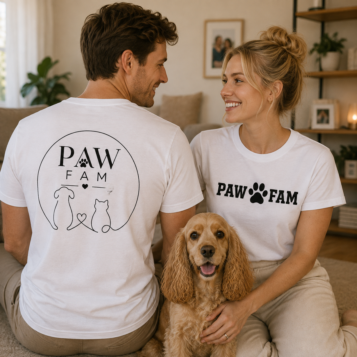 Paw Fam Doodle Premium Heavyweight T-Shirt | Unisex Graphic Tee | Brandabubble