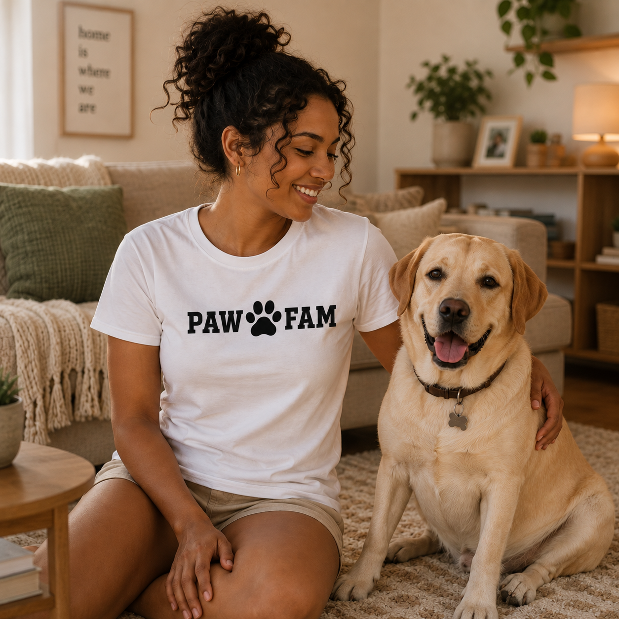 Paw Fam Doodle Premium Heavyweight T-Shirt | Unisex Pet Lover Tee | Brandabubble