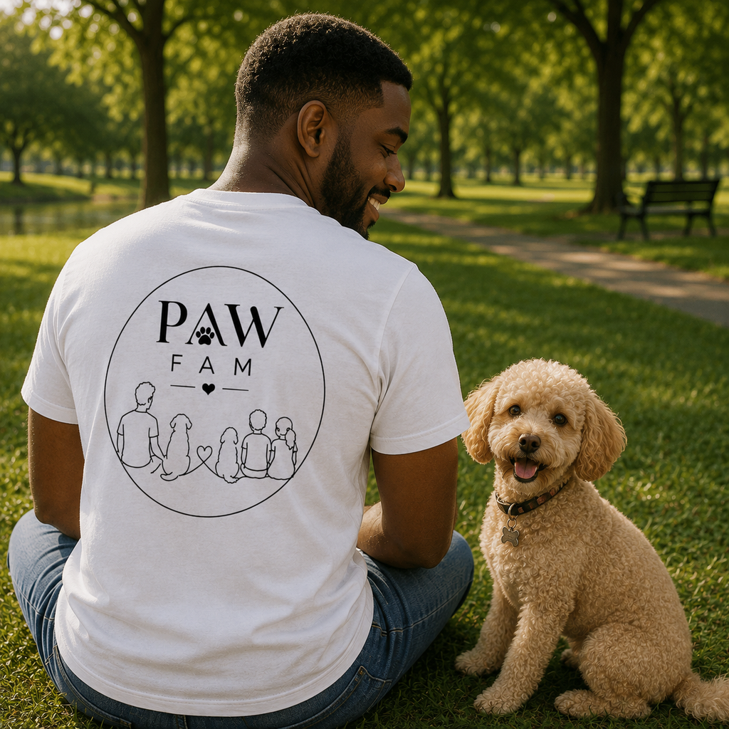Paw Fam Doodle Premium Heavyweight T-Shirt | Unisex Pet Lover Tee | Brandabubble
