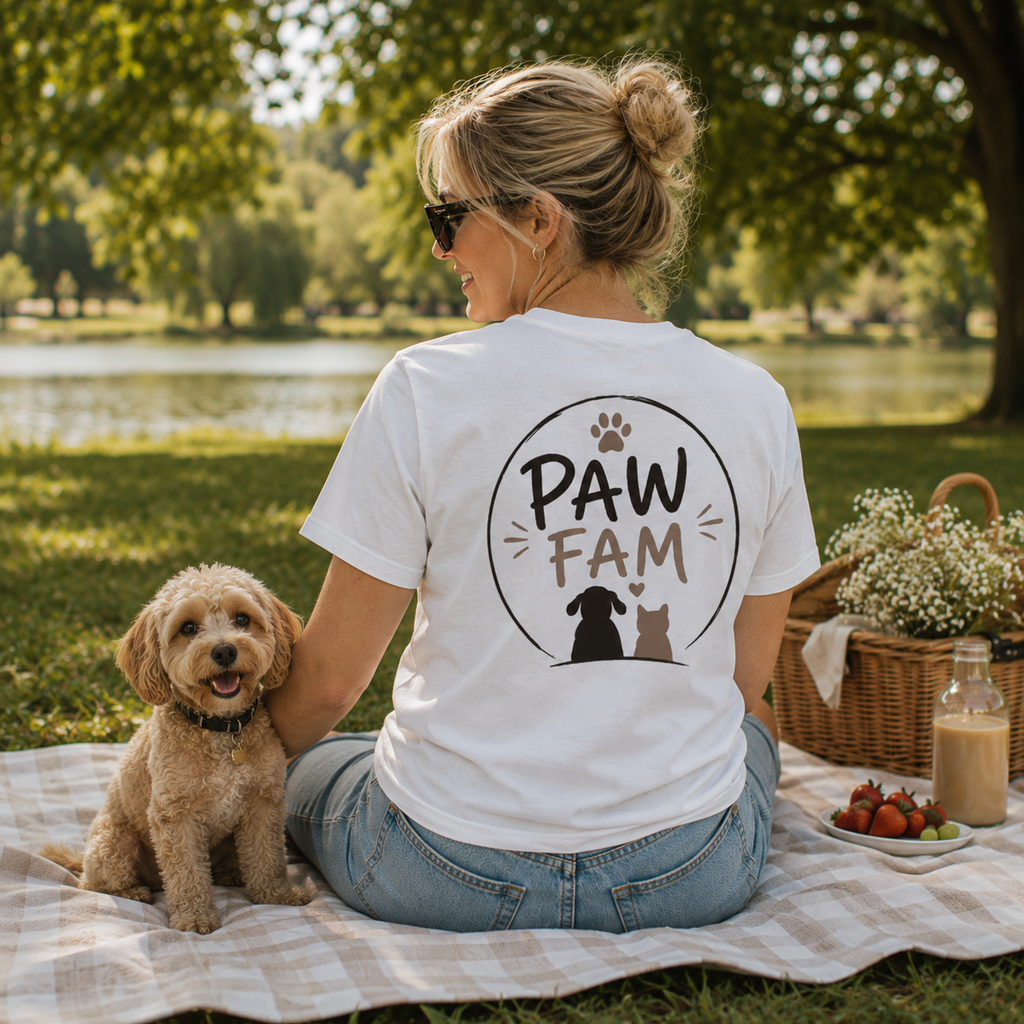 Paw Fam Doodle Premium Heavyweight T-Shirt | Unisex Graphic Tee | Brandabubble