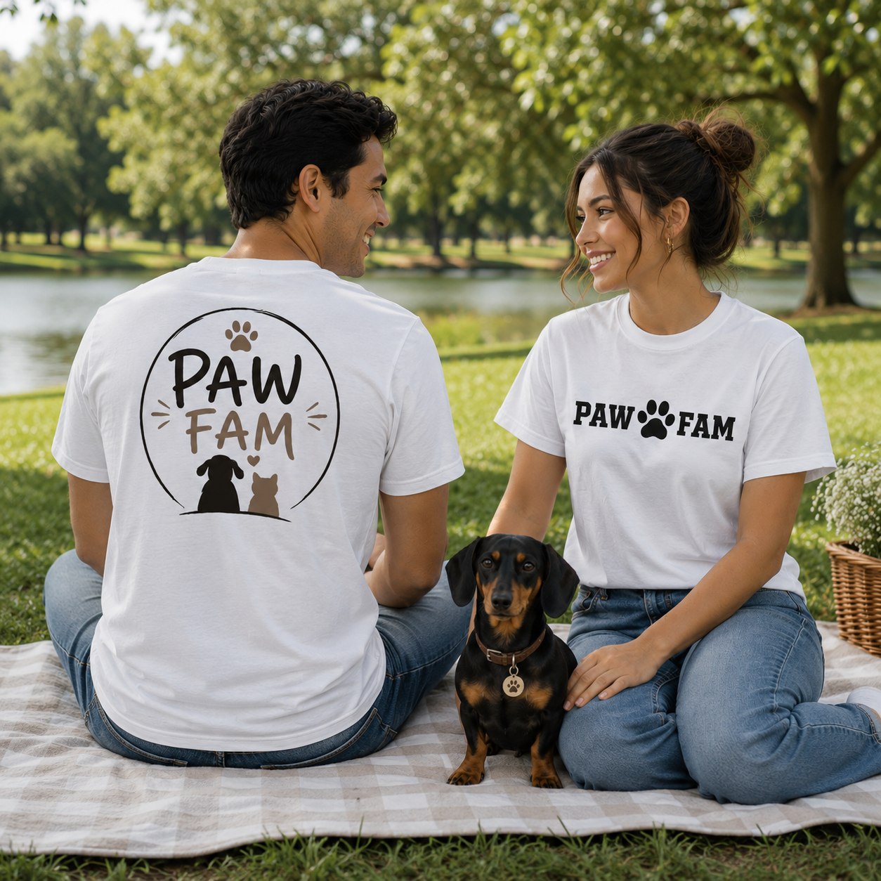 Paw Fam Doodle Premium Heavyweight T-Shirt | Unisex Graphic Tee | Brandabubble