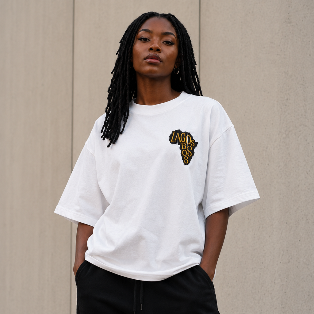 Lagos Boss Premium Oversized T-Shirt | Unisex Embroidered & DTF Streetwear | Brandabubble