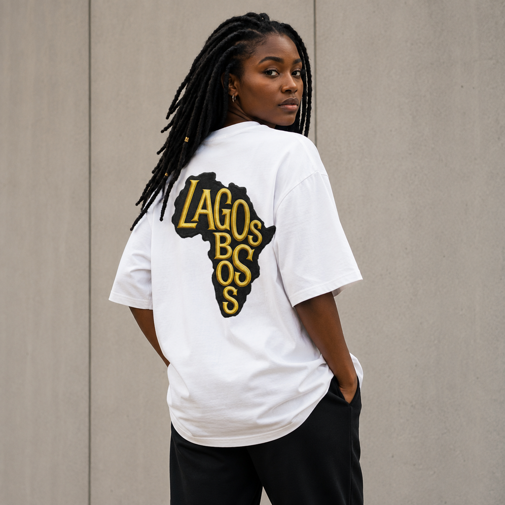 Lagos Boss Premium Oversized T-Shirt | Unisex Embroidered & DTF Streetwear | Brandabubble