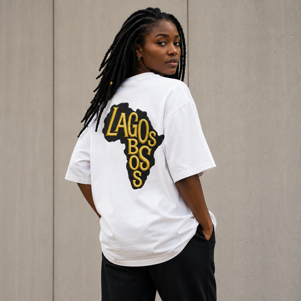 Lagos Boss Premium Oversized T-Shirt | Unisex Embroidered & DTF Streetwear | Brandabubble
