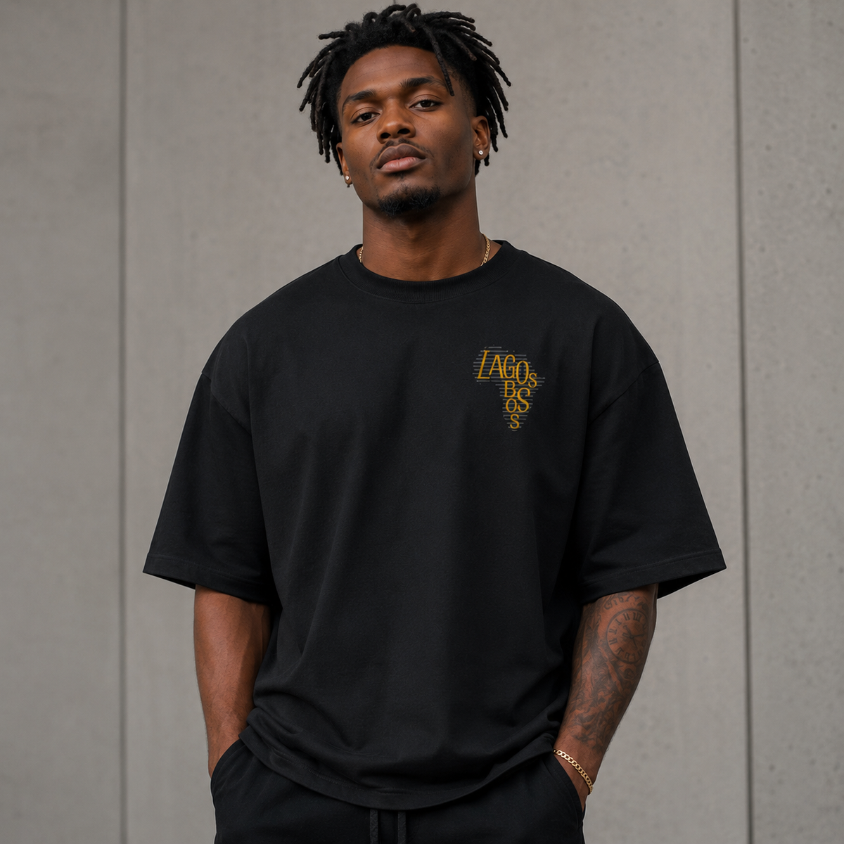 Lagos Boss Premium Oversized T-Shirt | Unisex Embroidered & DTF Streetwear | Brandabubble