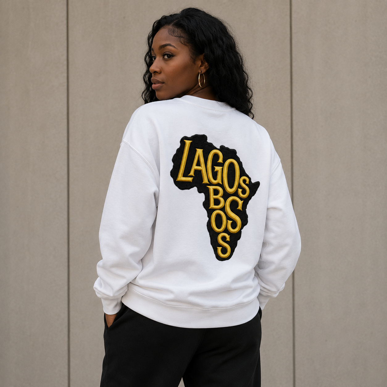 Lagos Boss Premium Organic Sweatshirt | Unisex Embroidered & DTF Streetwear | Brandabubble