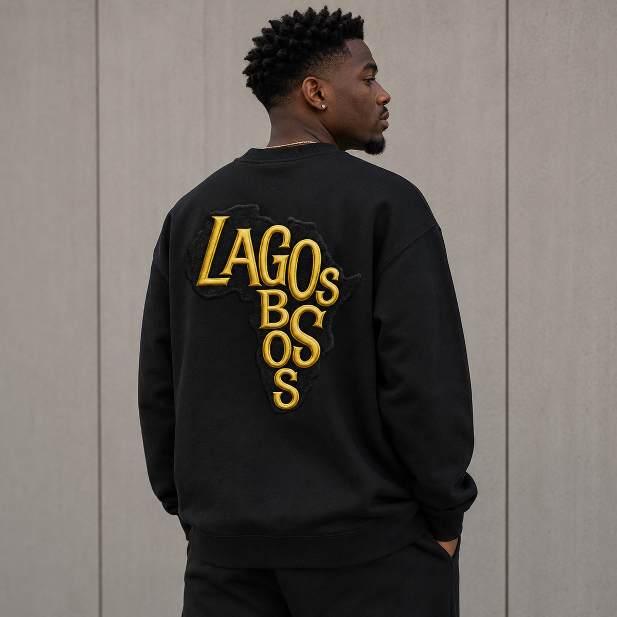 Lagos Boss Premium Organic Sweatshirt | Unisex Embroidered & DTF Streetwear | Brandabubble