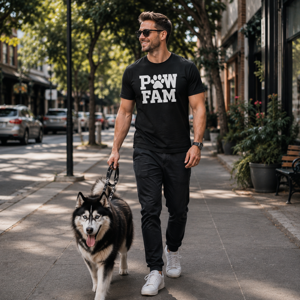 PAW FAM Classic Premium Heavyweight T-Shirt | Unisex Dog & Pet Lover Tee | Brandabubble
