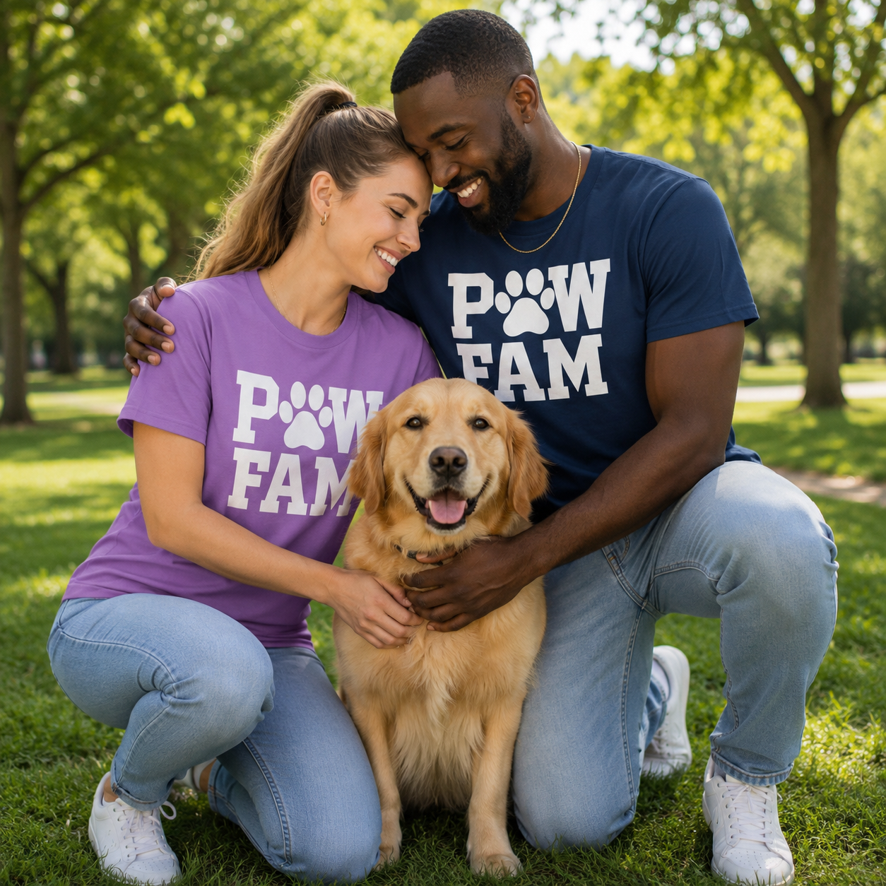 PAW FAM Classic Premium Heavyweight T-Shirt | Unisex Dog & Pet Lover Tee | Brandabubble
