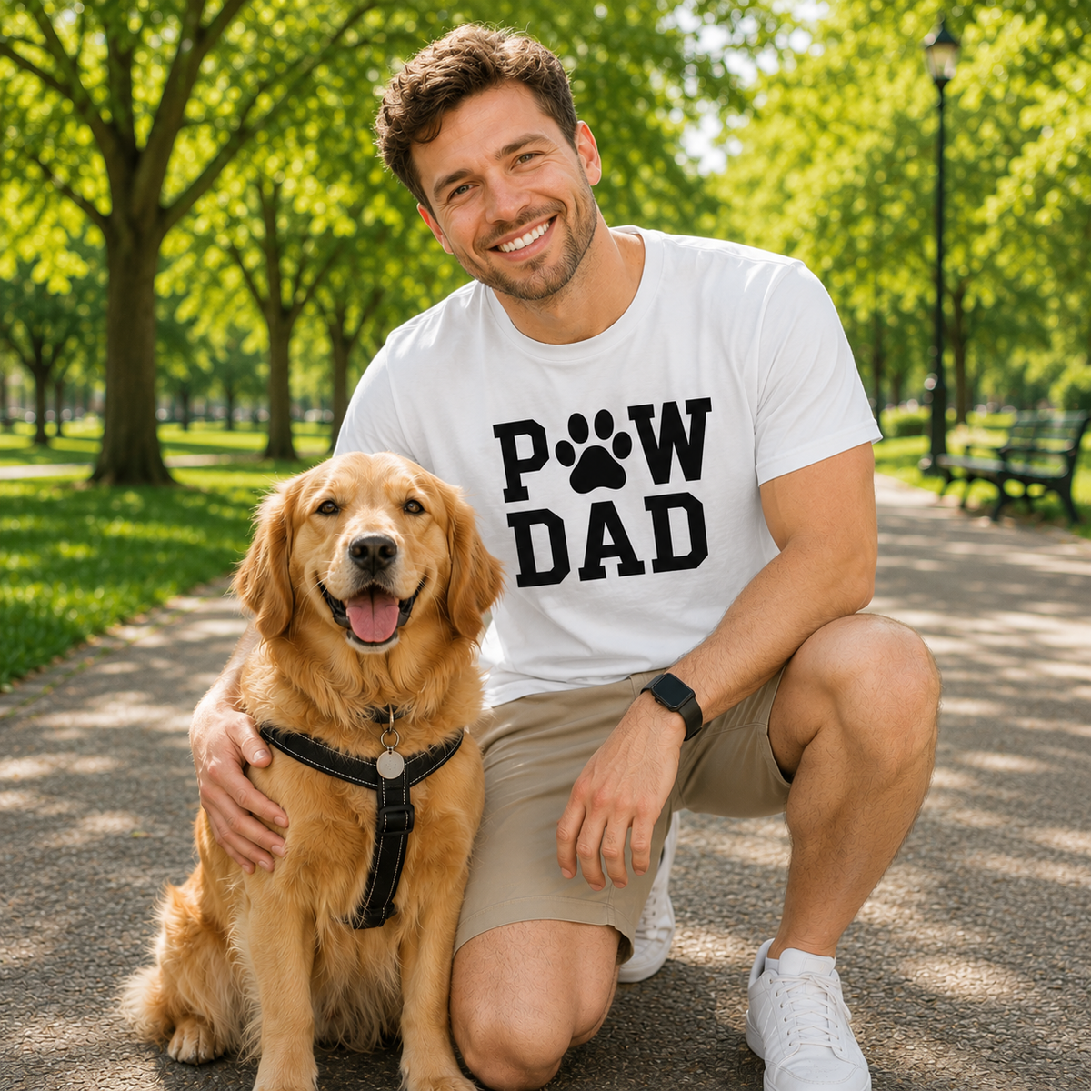 PAW DAD Classic Premium Heavyweight T-Shirt | Unisex Dog & Pet Dad Tee | Brandabubble