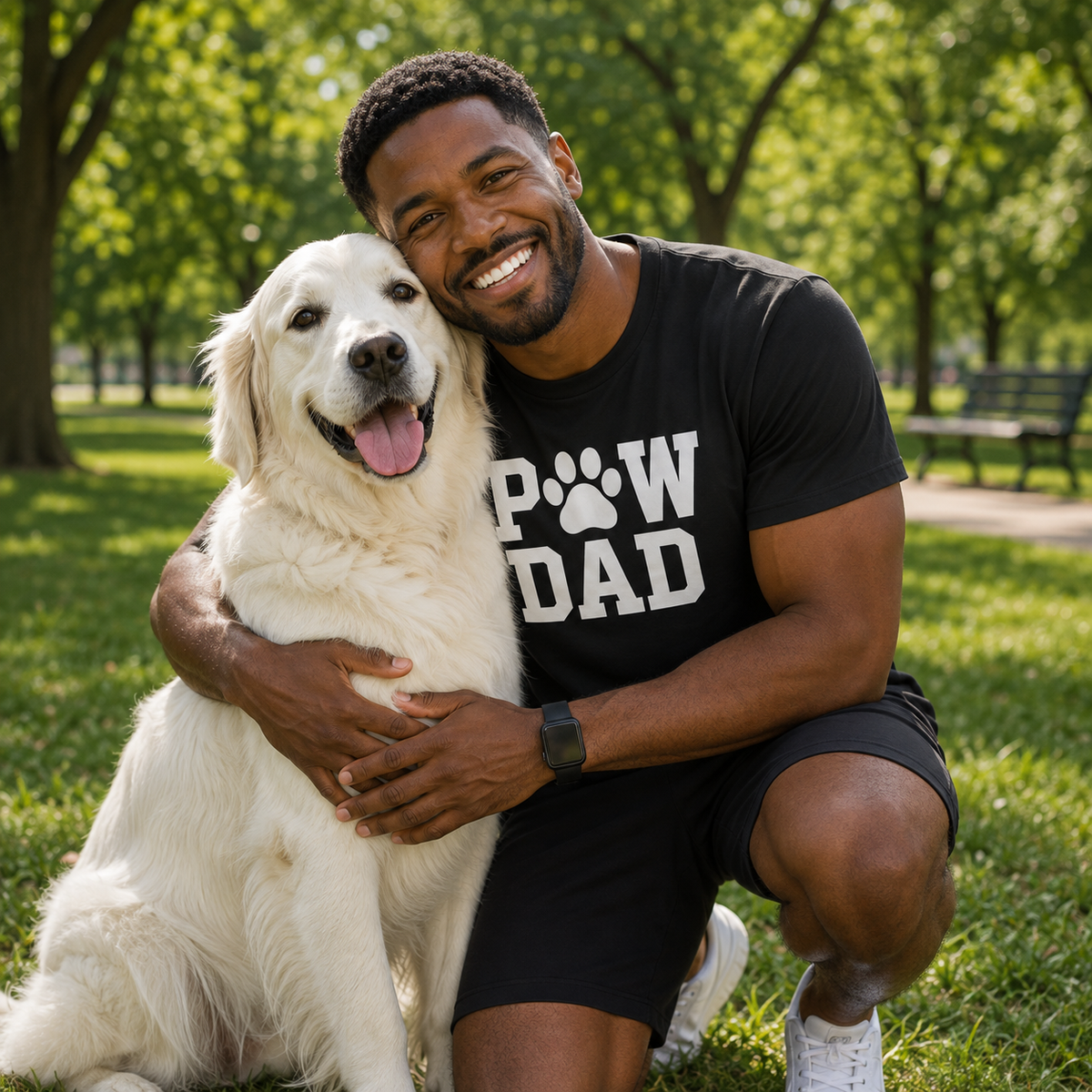 PAW DAD Classic Premium Heavyweight T-Shirt | Unisex Dog & Pet Dad Tee | Brandabubble