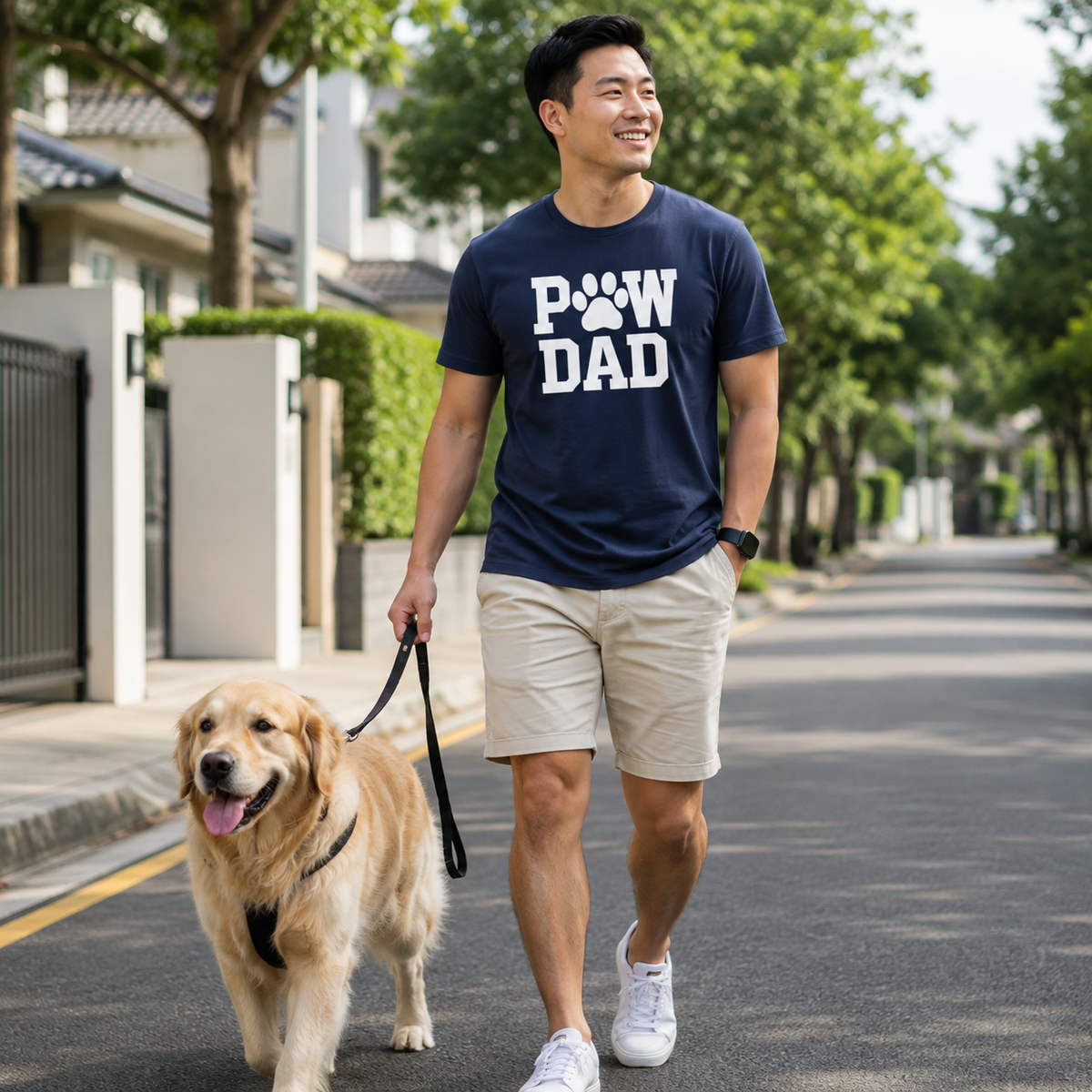PAW DAD Classic Premium Heavyweight T-Shirt | Unisex Dog & Pet Dad Tee | Brandabubble
