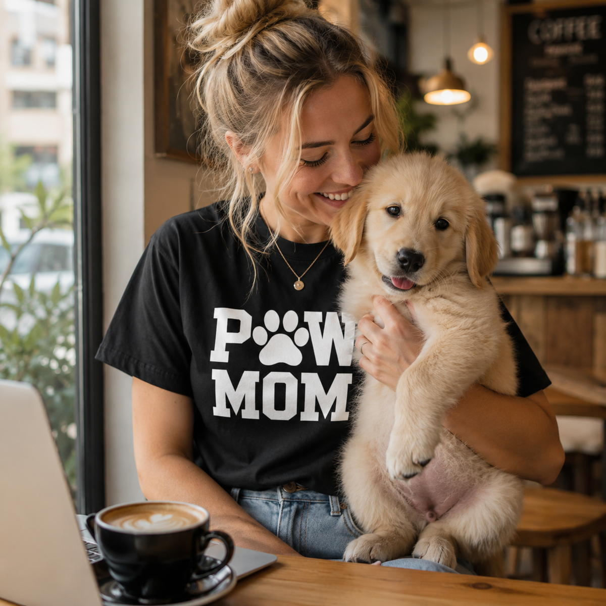 PAW MOM Premium Heavyweight T-Shirt | Unisex Dog & Pet Mom Tee | Brandabubble