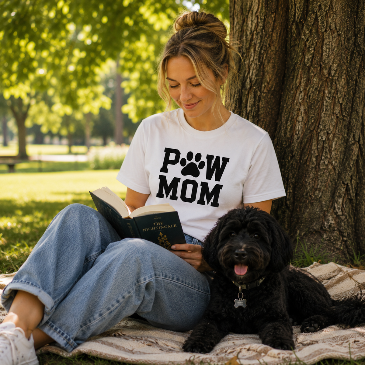 PAW MOM Premium Heavyweight T-Shirt | Unisex Dog & Pet Mom Tee | Brandabubble