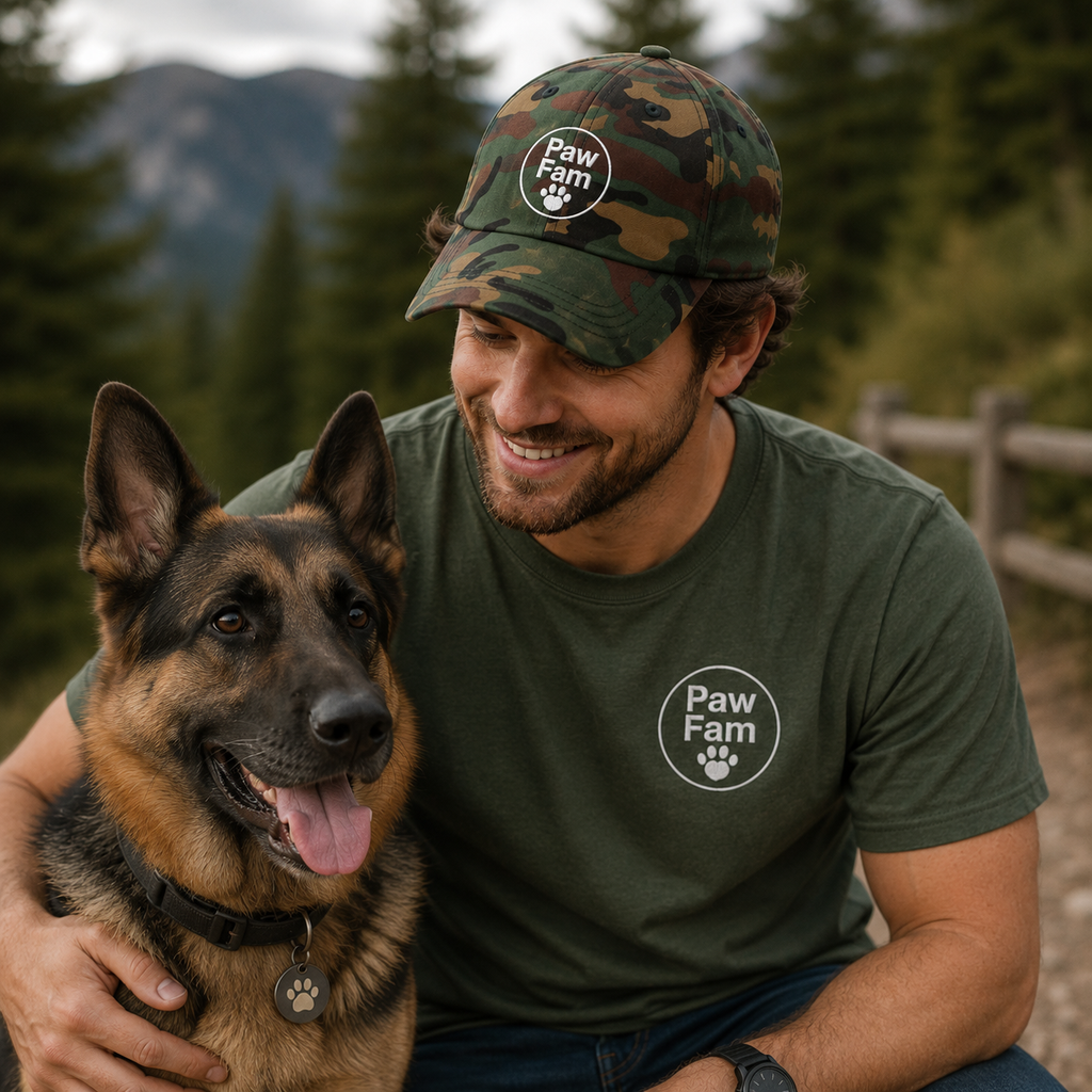 PAW FAM Dog Lover Premium 3D Puff Embroidered Classic Dad Hat | Unisex | Brandabubble