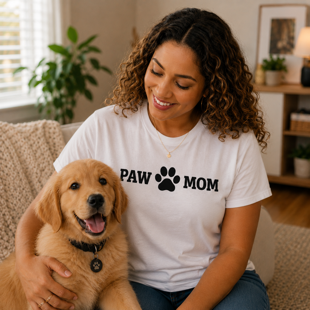 PAW MOM Premium Heavyweight Printed T-Shirt | Unisex Dog & Pet Mom Tee | Brandabubble