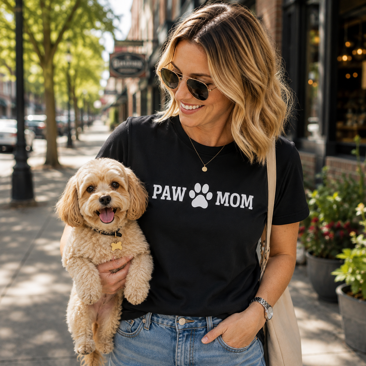 PAW MOM Premium Heavyweight Printed T-Shirt | Unisex Dog & Pet Mum Tee | Brandabubble