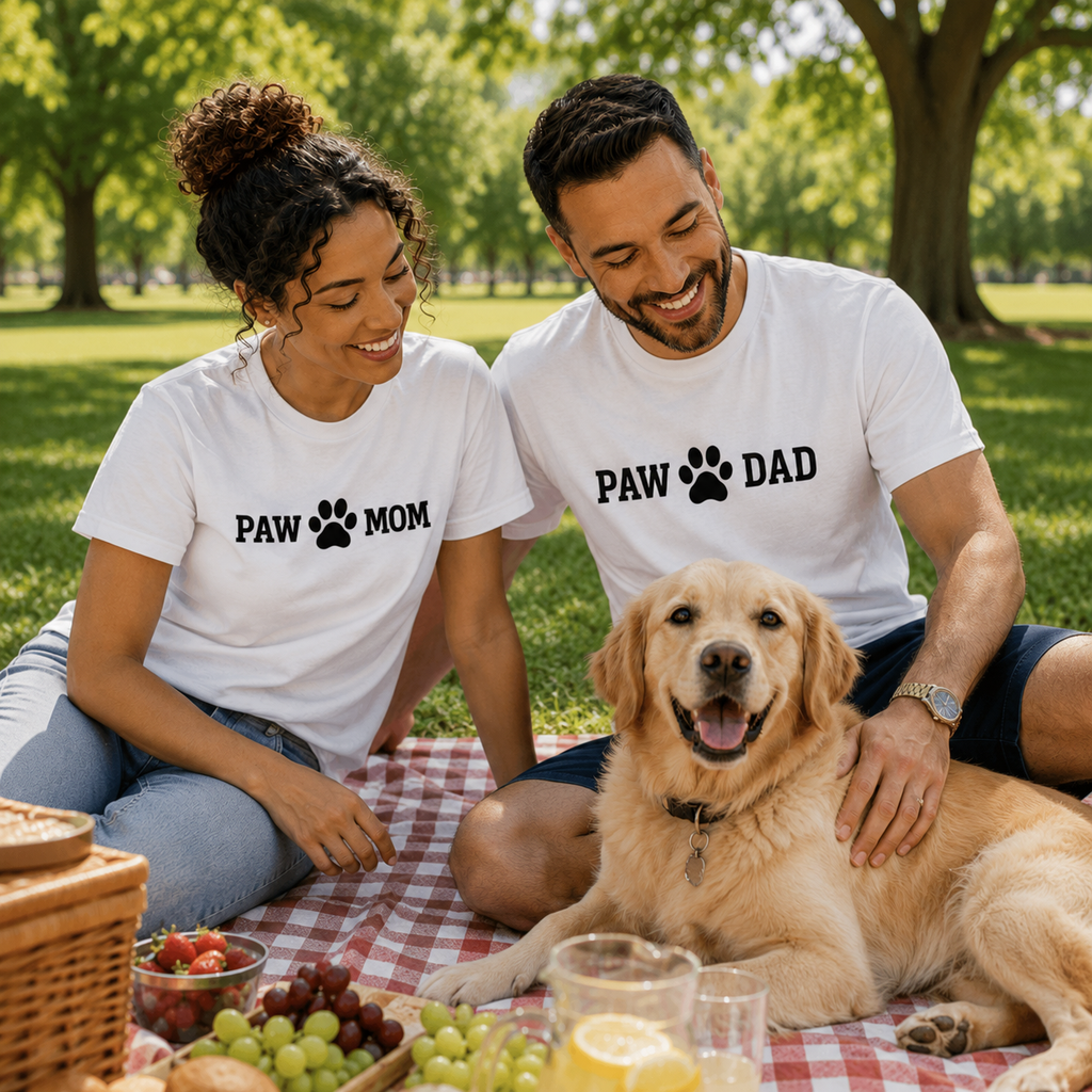 PAW DAD Premium Heavyweight Printed T-Shirt | Unisex Dog Dad Tee | Brandabubble