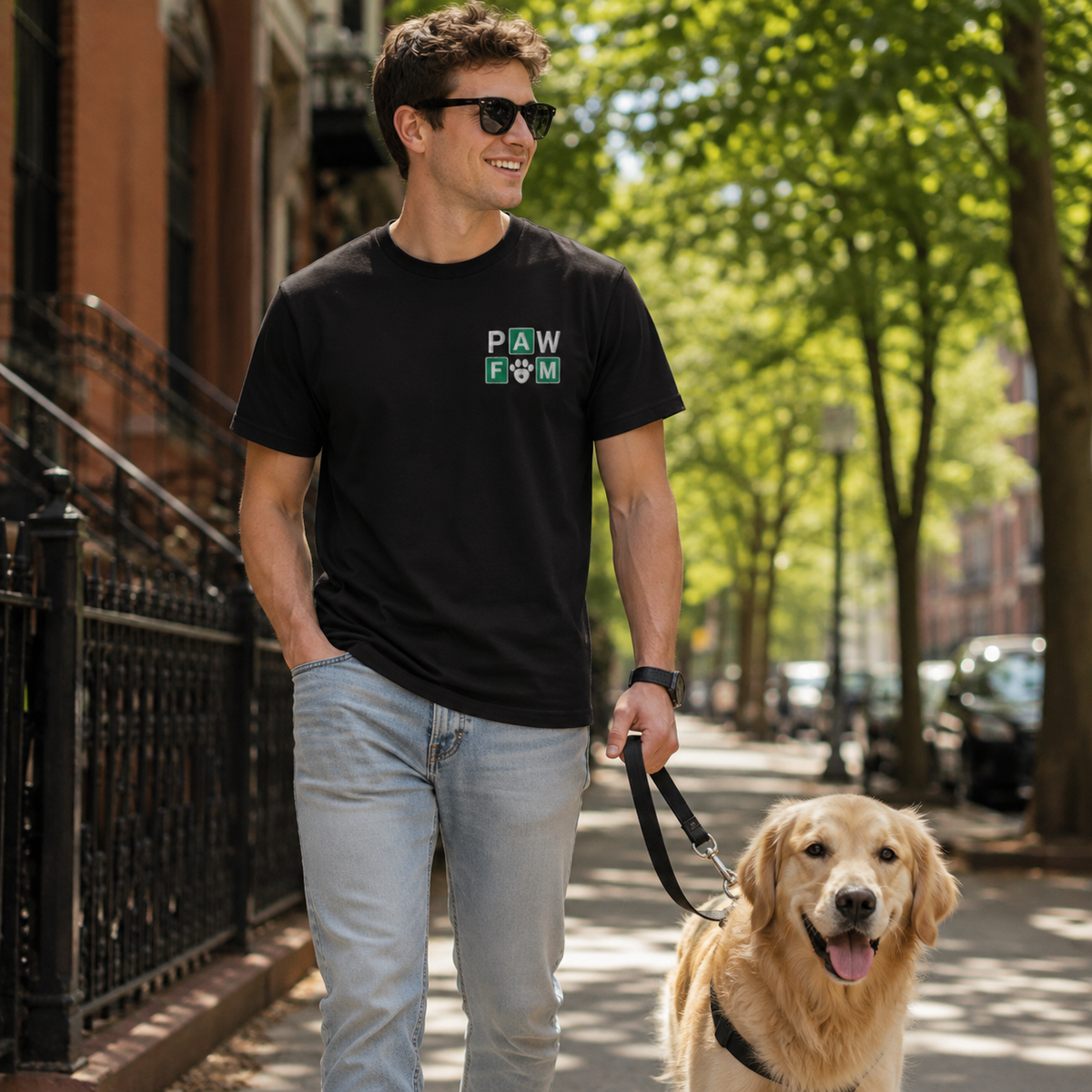 Paw Fam Signature Embroidered Heavyweight T-Shirt | Unisex Dog & Pet Lover Tee | Brandabubble
