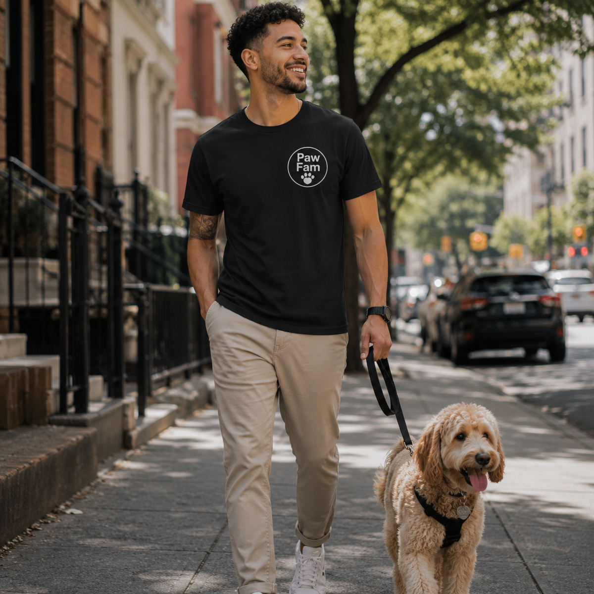 Paw Fam Premium Heavyweight Embroidered T-Shirt | Unisex Dog & Pet Lover Tee | Brandabubble