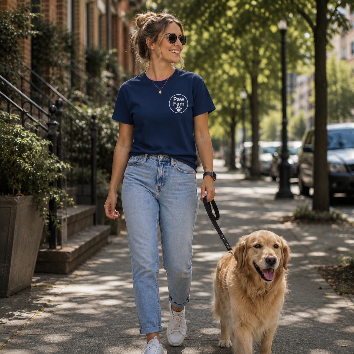 Paw Fam Premium Heavyweight Embroidered T-Shirt | Unisex Dog & Pet Lover Tee | Brandabubble