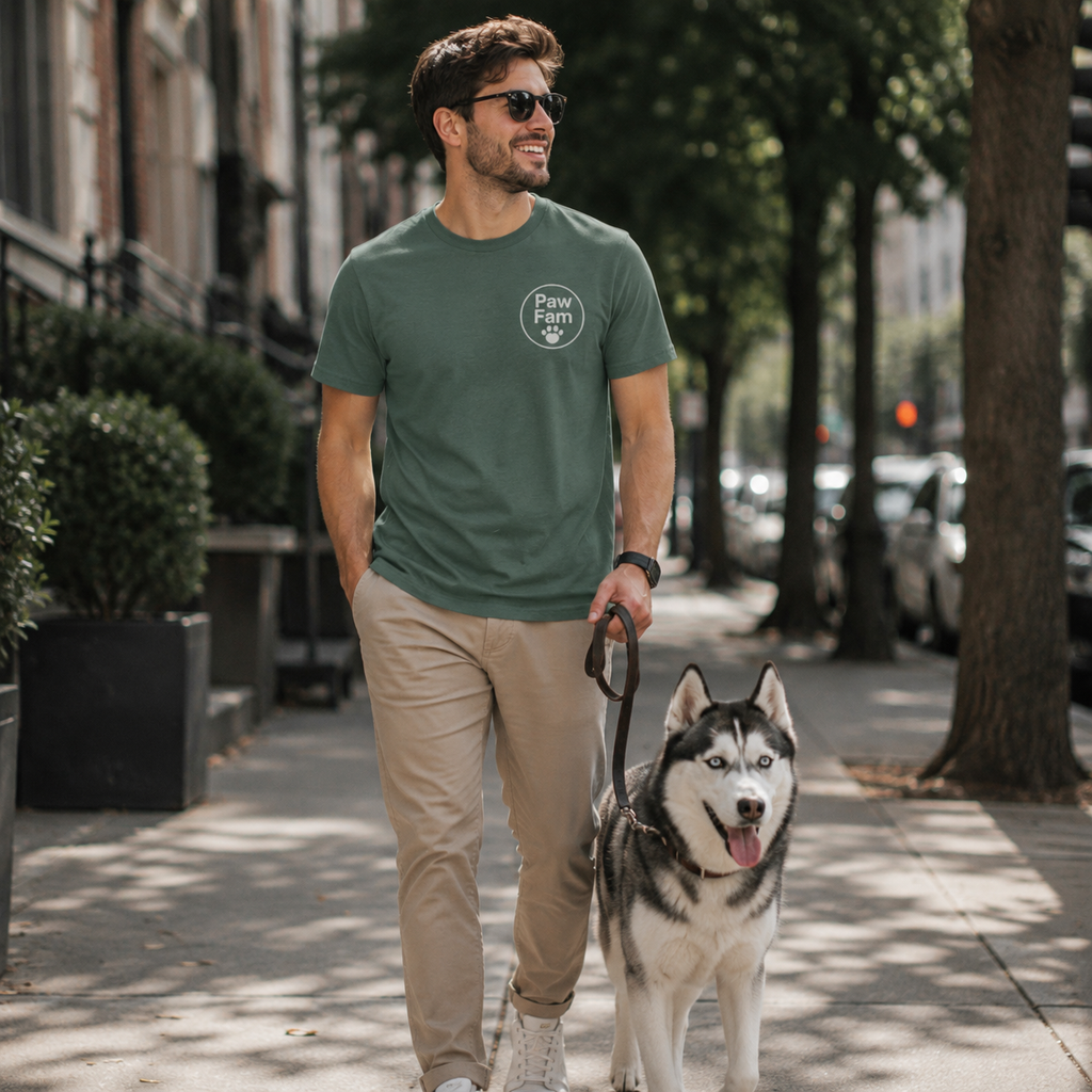 Paw Fam Premium Heavyweight Embroidered T-Shirt | Unisex Dog & Pet Lover Tee | Brandabubble