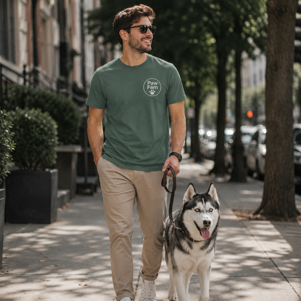 Paw Fam Premium Heavyweight Embroidered T-Shirt | Unisex Dog & Pet Lover Tee | Brandabubble