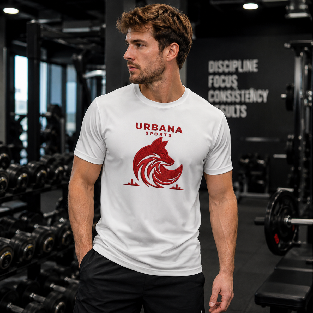 Urbana Sports Red Fox Premium TriDri Performance T-Shirt (Front Print) | Unisex Lightweight Activewear Tee | Brandabubble