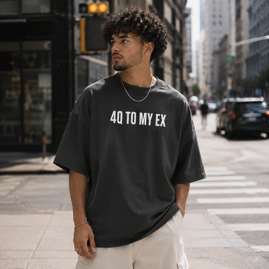 4Q TO MY EX Oversized Faded T-Shirt | Premium Heavyweight Streetwear Tee | Brandabubble