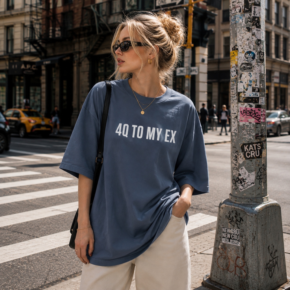 4Q TO MY EX Oversized Faded T-Shirt | Premium Heavyweight Streetwear Tee | Brandabubble
