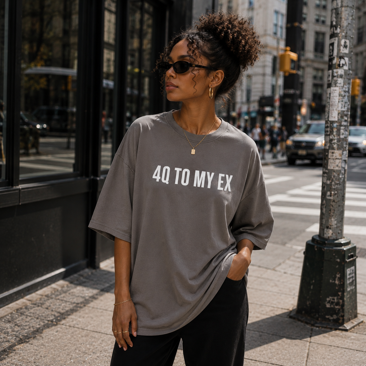 4Q TO MY EX Oversized Faded T-Shirt | Premium Heavyweight Streetwear Tee | Brandabubble