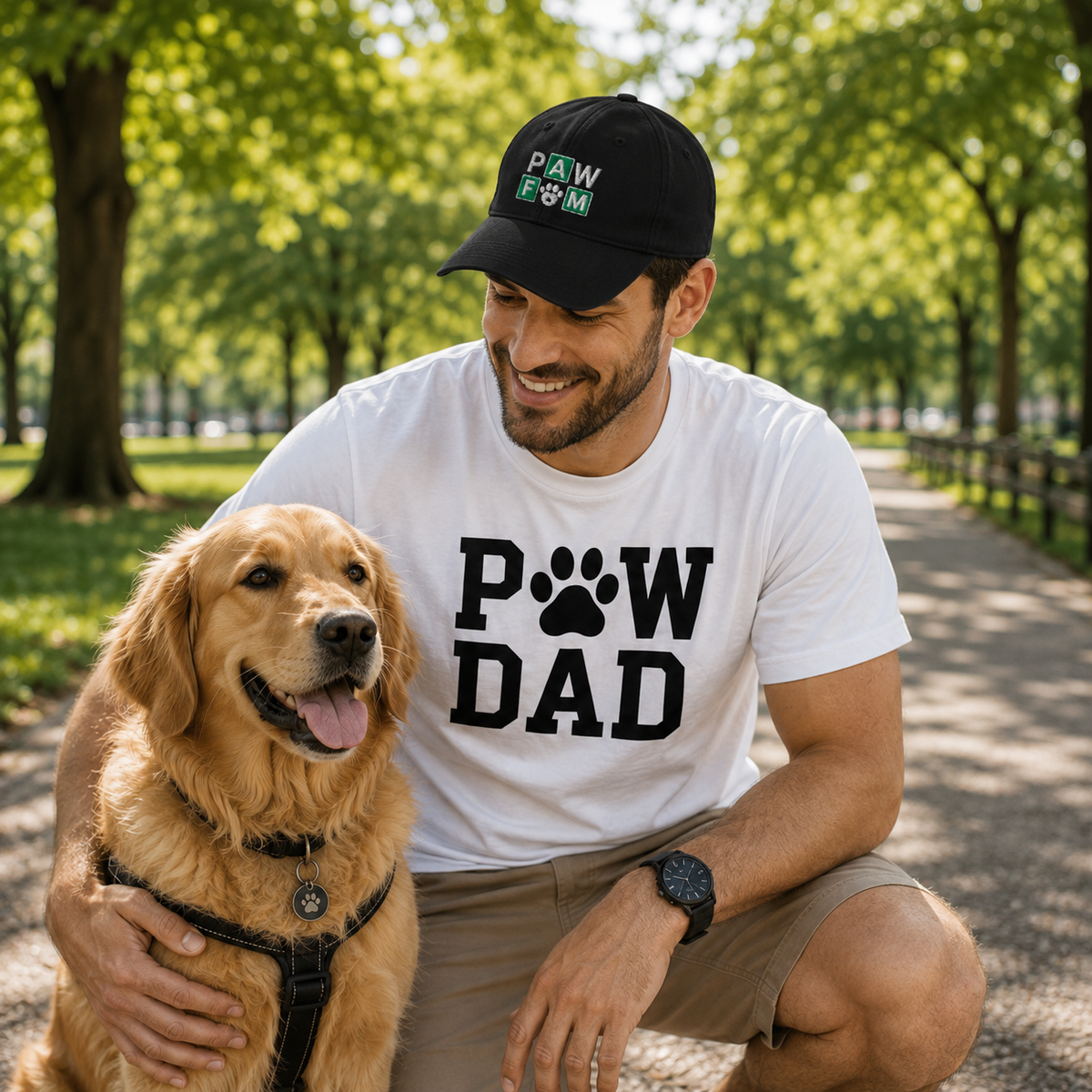 PAW FAM Dog Lover Premium 3D Puff Embroidered Classic Dad Hat | Unisex | Brandabubble