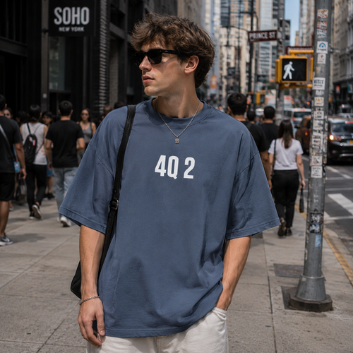 4Q 2 Oversized Faded T-Shirt | Premium Heavyweight Streetwear Tee | Brandabubble