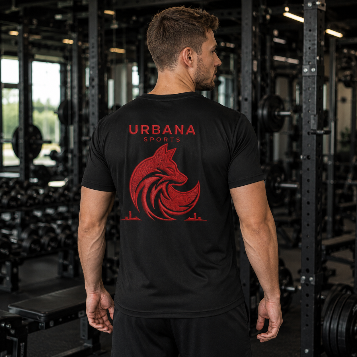Urbana Sports Red Fox Premium TriDri Performance T-Shirt (Back Print) | Unisex Lightweight Activewear Tee | Brandabubble