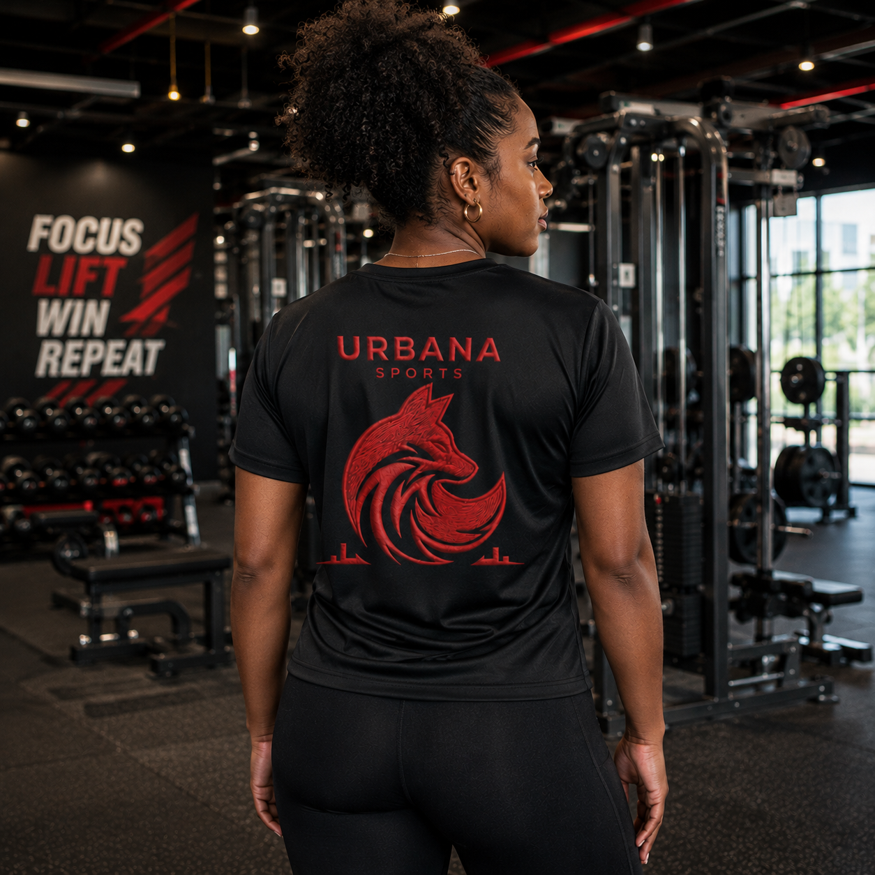 Urbana Sports Red Fox Premium TriDri Performance T-Shirt (Back Print) | Unisex Lightweight Activewear Tee | Brandabubble